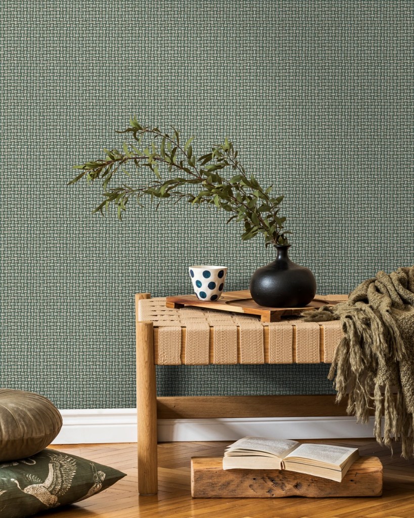 Papel Pintado Arpillera tipo fibras naturales Colección The Lost Garden